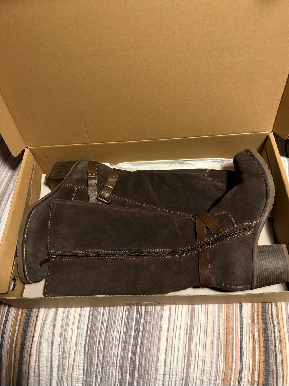 Tall Brown Suede Women's Riding Boots